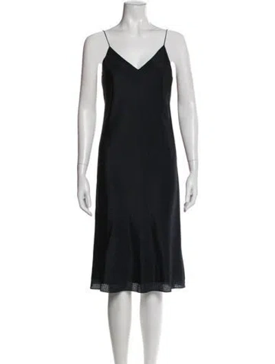 Pre-owned Theory Silk Knee-length Dress In Black