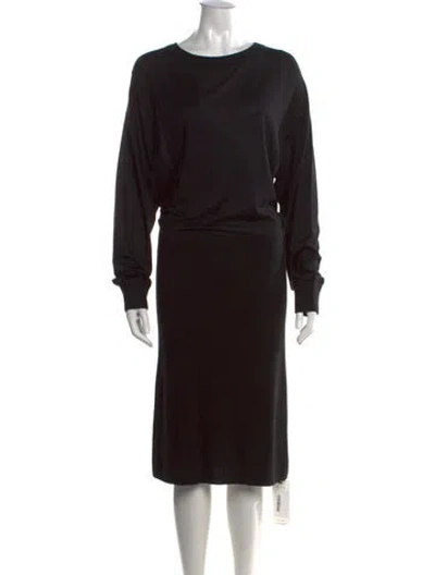 Pre-owned Theory Silk Knee-length Dress In Black