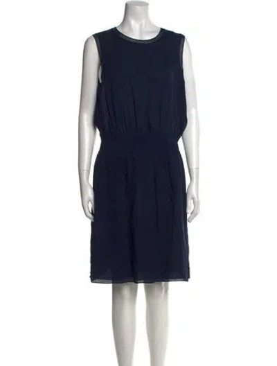Pre-owned Theory Silk Knee-length Dress In Blue
