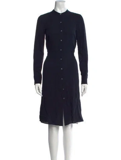 Pre-owned Theory Silk Knee-length Dress In Blue