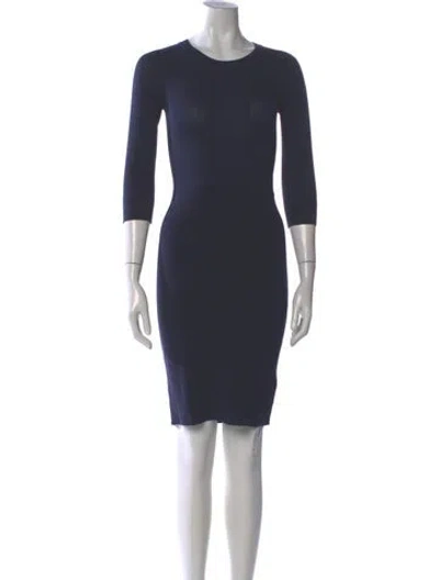 Pre-owned Theory Silk Knee-length Dress In Blue