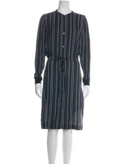 Pre-owned Theory Silk Knee-length Dress In Blue