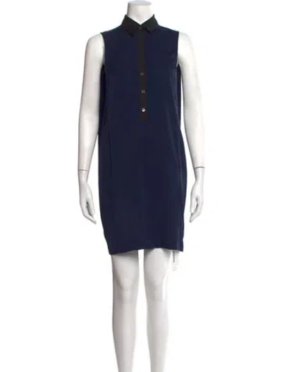 Pre-owned Theory Silk Knee-length Dress In Blue