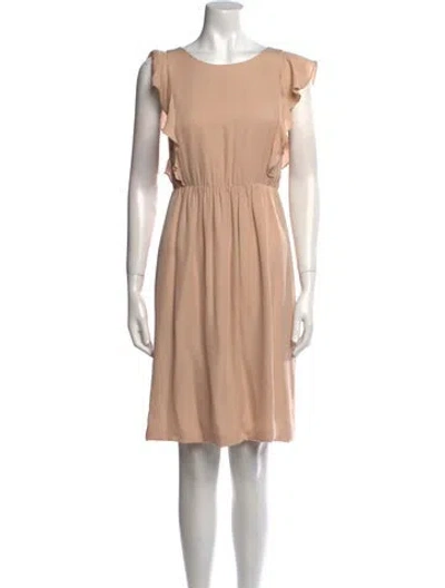Pre-owned Theory Silk Knee-length Dress In Neutral