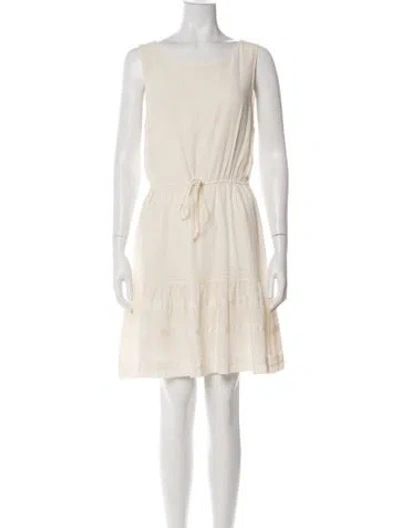 Pre-owned Theory Silk Knee-length Dress In Neutral