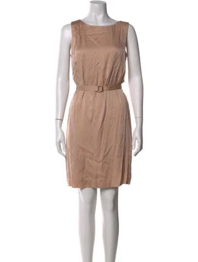 Pre-owned Theory Silk Knee-length Dress In Neutral