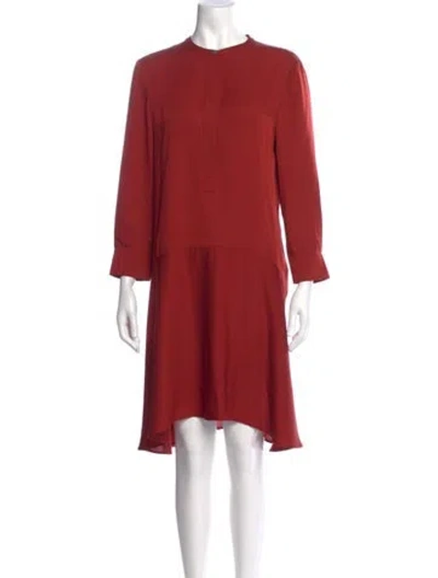 Pre-owned Theory Silk Knee-length Dress In Orange
