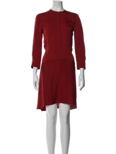 Pre-owned Theory Silk Knee-length Dress In Red