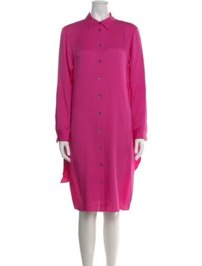 Pre-owned Theory Silk Knee-length Dress W/ Tags In Pink