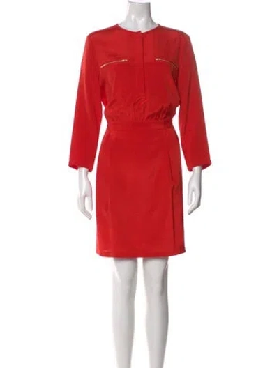 Pre-owned Theory Silk Knee-length Dress W/ Tags In Red