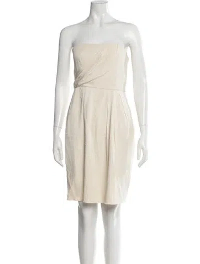 Pre-owned Theory Silk Knee-length Dress In White