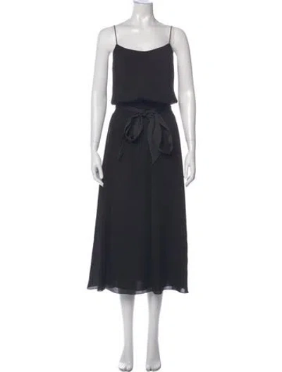 Pre-owned Theory Silk Long Dress In Black