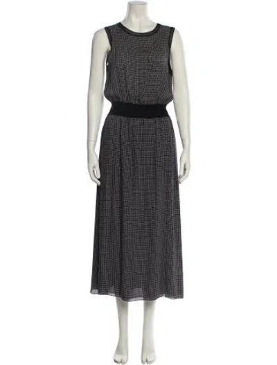 Pre-owned Theory Silk Long Dress In Black