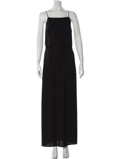 Pre-owned Theory Silk Long Dress In Black