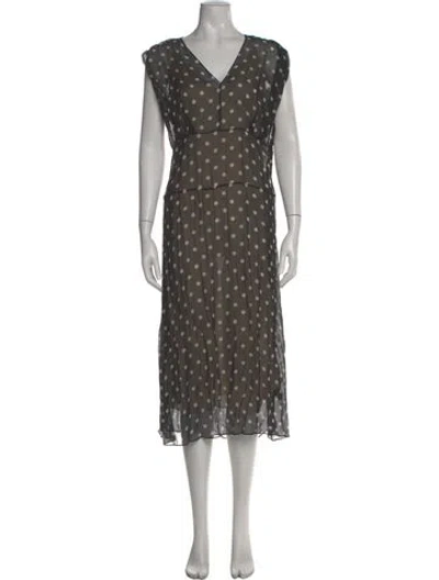 Pre-owned Theory Silk Long Dress In Black