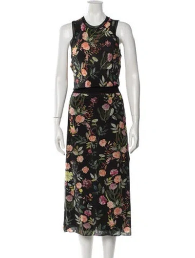 Pre-owned Theory Silk Long Dress In Black