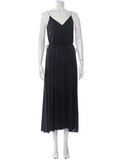 Pre-owned Theory Silk Long Dress In Black