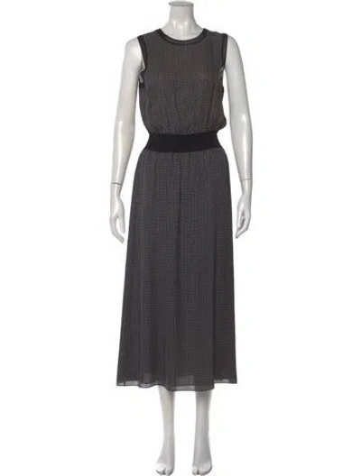 Pre-owned Theory Silk Long Dress In Black