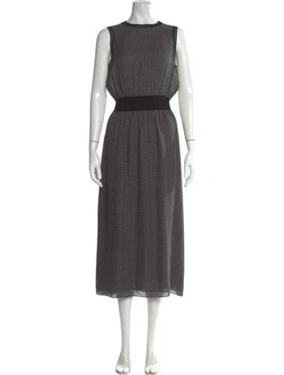 Pre-owned Theory Silk Long Dress In Black