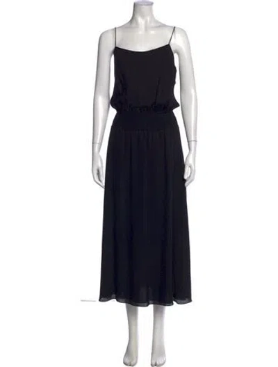 Pre-owned Theory Silk Long Dress In Black