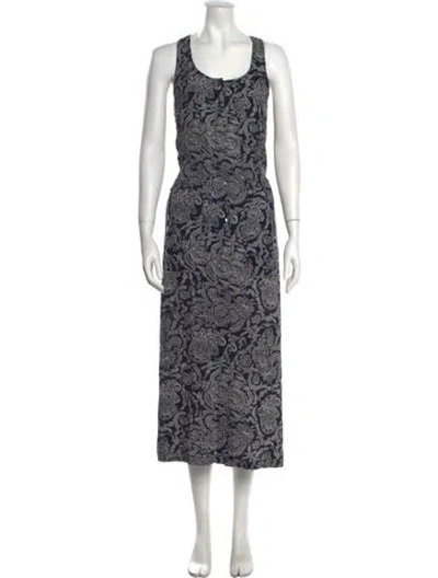 Pre-owned Theory Silk Long Dress In Blue