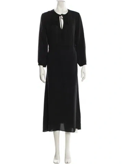 Pre-owned Theory Silk Long Dress In Blue
