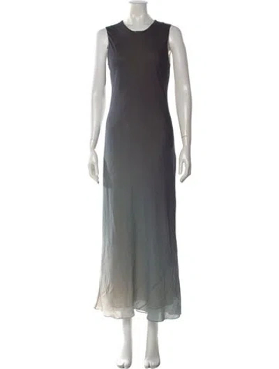 Pre-owned Theory Silk Long Dress In Blue
