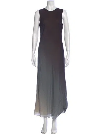 Pre-owned Theory Silk Long Dress In Gray