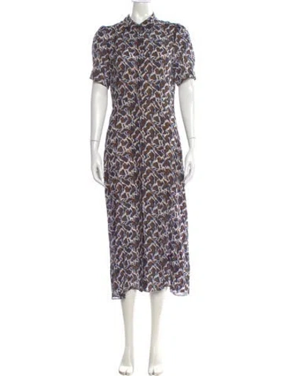 Pre-owned Theory Silk Long Dress In Neutral