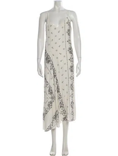 Pre-owned Theory Silk Long Dress In Neutral