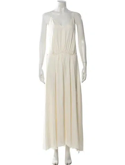 Pre-owned Theory Silk Long Dress In Neutral