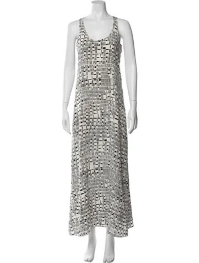 Pre-owned Theory Silk Long Dress In Neutral