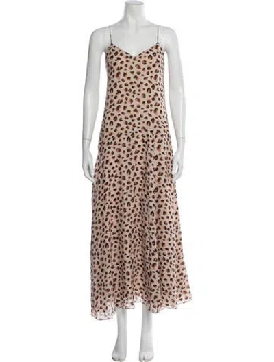 Pre-owned Theory Silk Long Dress In Neutral