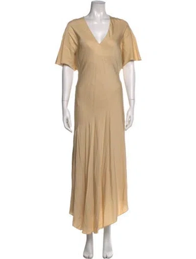 Pre-owned Theory Silk Long Dress In Neutral