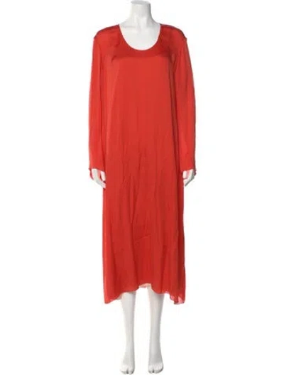 Pre-owned Theory Silk Long Dress In Orange