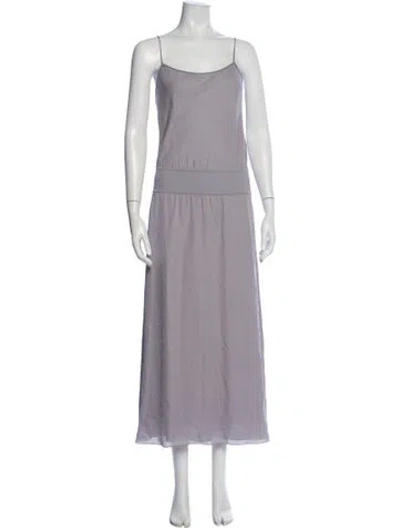 Pre-owned Theory Silk Long Dress In Purple