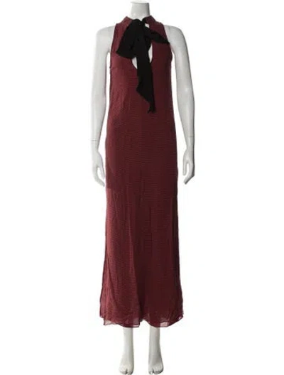 Pre-owned Theory Silk Long Dress In Red