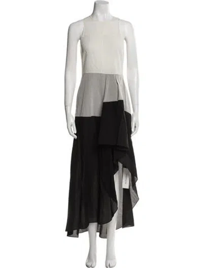 Pre-owned Theory Silk Long Dress W/ Tags In Black