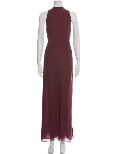 Pre-owned Theory Silk Long Dress W/ Tags In Red