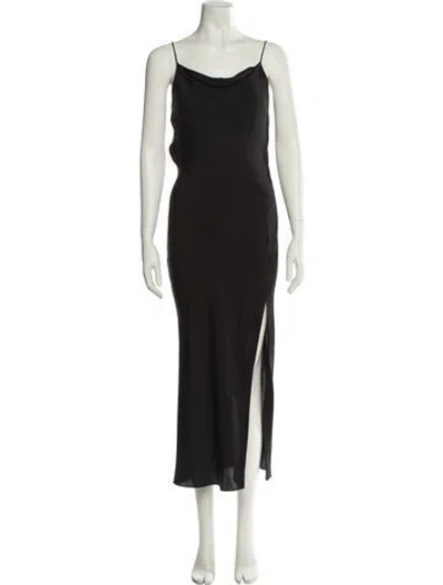Pre-owned Theory Silk Midi Length Dress In Black