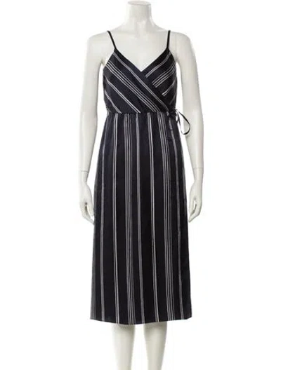 Pre-owned Theory Silk Midi Length Dress In Black