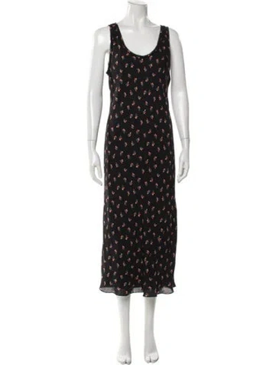Pre-owned Theory Silk Midi Length Dress In Black
