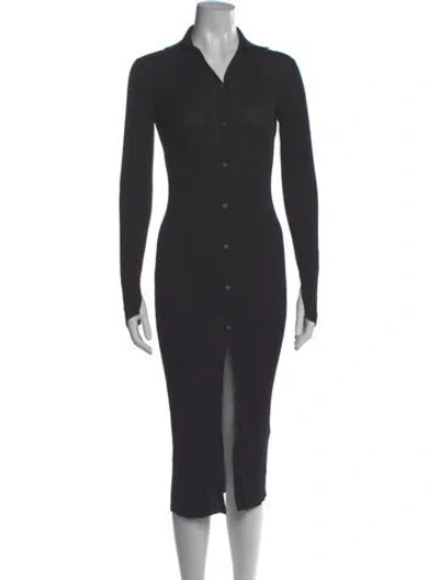 Pre-owned Theory Silk Midi Length Dress In Black