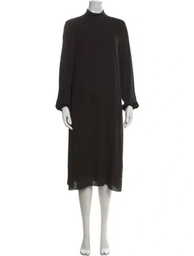 Pre-owned Theory Silk Midi Length Dress In Black