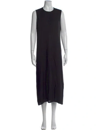 Pre-owned Theory Silk Midi Length Dress In Black