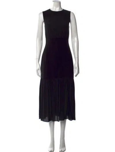 Pre-owned Theory Silk Midi Length Dress In Black