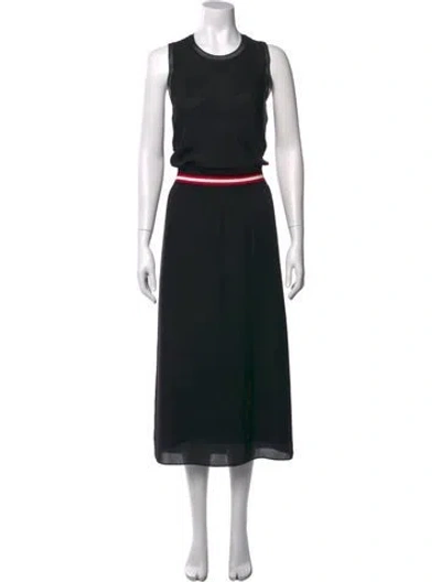 Pre-owned Theory Silk Midi Length Dress In Black