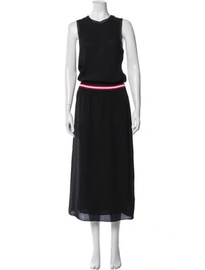 Pre-owned Theory Silk Midi Length Dress In Black