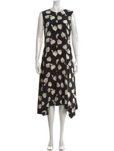 Pre-owned Theory Silk Midi Length Dress In Black