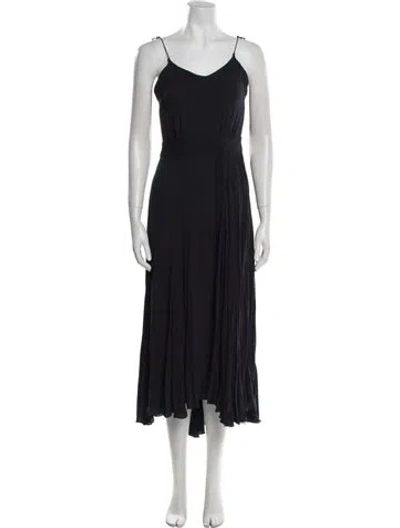 Pre-owned Theory Silk Midi Length Dress In Blue